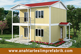 118 M2 İki Katlı Prefabrik Ev