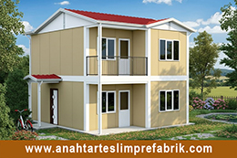 92 Metrekare İki Katlı Prefabrik Ev